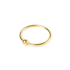 22G Gold-tone Sterling Silver Beaded Nose Ring