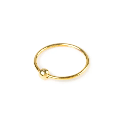 22G Gold-tone Sterling Silver Beaded Nose Ring