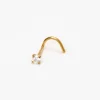 20G Gold-tone Titanium Crystal Nose Stud