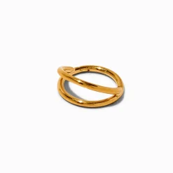 18G Gold-tone Titanium Double Row Septum Nose Ring