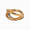 16G Gold-tone Titanium Double Row Nose Ring