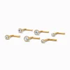 18G Gold-tone Titanium Graduated Nose Studs - 6 Pack