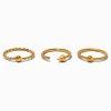 20G Gold-tone Titanium Twisted Spike Nose Hoops - 3 Pack