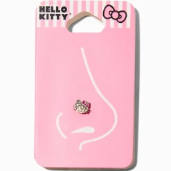 16G Hello Kitty® Stainless Steel Crystal Face Nose Stud