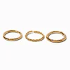 18G 18k Gold Plated Titanium Mixed Nose Hoops - 3 Pack