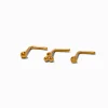 20G 18k Gold Plated Titanium Round Ball Nose Studs - 3 Pack