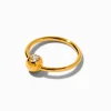 20G 18kt Gold Plated Titanium Ball Hoop Nose Ring