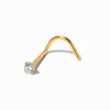 20G 18kt Gold Plated Titanium Cubic Zirconia Nose Stud