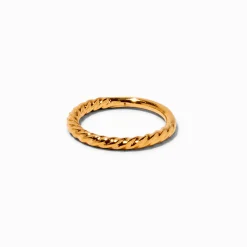 18G 18kt Gold Plated Titanium Braided Clicker Hoop Nose Ring