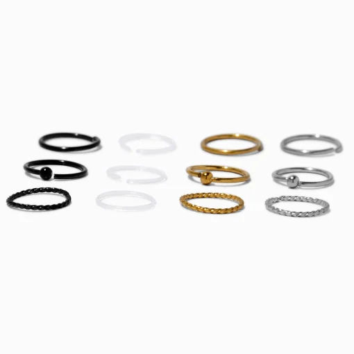 20G Mixed BioFlex® Nose Rings - 12 Pack