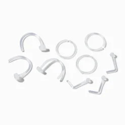 20G Mixed BioFlex® Stud & Hoop Nose Rings - 6 Pack