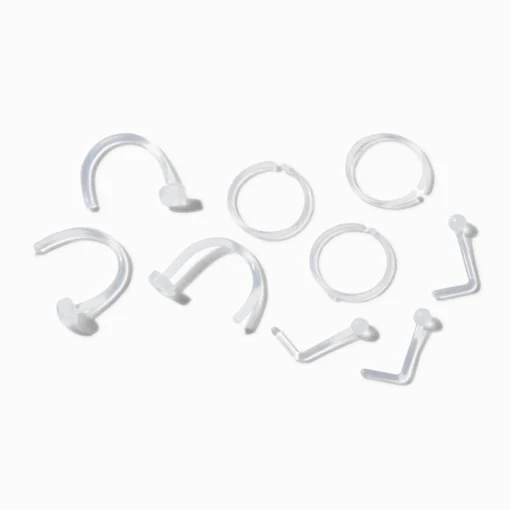 20G Mixed BioFlex® Stud & Hoop Nose Rings - 6 Pack