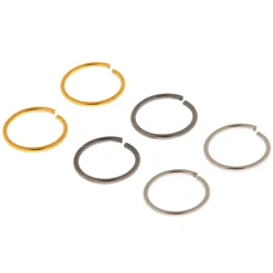 20G Mixed Metal Stainless Steel Solid Nose Rings - 6 Pack