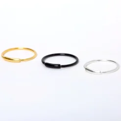 22G Mixed Metal Sterling Silver Nose Rings - 3 Pack