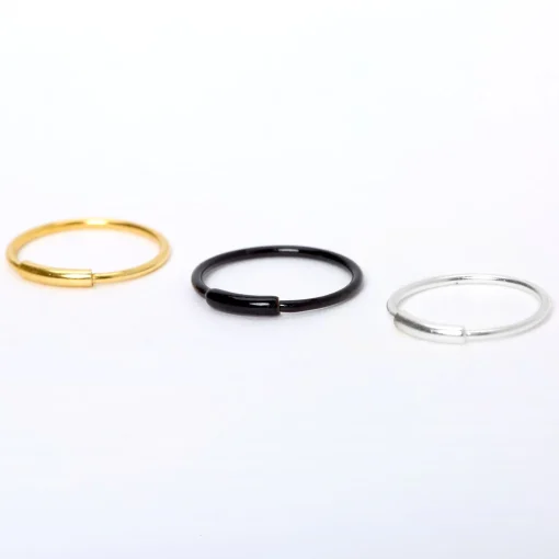 22G Mixed Metal Sterling Silver Nose Rings - 3 Pack