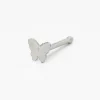 20G Silver-tone Stainless Steel Butterfly Nose Stud