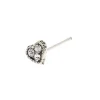 22G Silver-tone Stainless Steel Crystal Heart Nose Stud