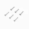 20G Silver-tone Stainless Steel Cubic Zirconia Nose Studs - 6 Pack