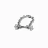 16G Silver-tone Stainless Steel Crystal Chain Septum Nose Stud