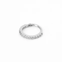 18G Silver-tone Stainless Steel Embellished Helix Hoop Earring