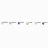 20G Silver-tone Titanium Colored Cubic Zirconia Nose Studs - 6 Pack