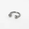 16G Silver-tone Titanium Crystal Horseshoe Septum Nose Ring