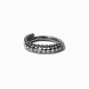 16G Silver-tone Titanium Crystals & Balls Nose Hoop