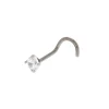 20G Silver-tone Titanium Cubic Zirconia Nose Stud