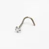 20G Silver-tone Titanium Cubic Zirconia Star Nose Stud