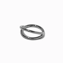 18G Silver-tone Titanium Double Row Nose Ring