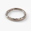 18G Silver-tone Titanium Studded Nose Ring