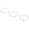 22G Sterling Silver Bar Nose Rings - 3 Pack