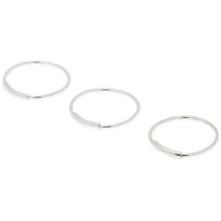22G Sterling Silver Bar Nose Rings - 3 Pack