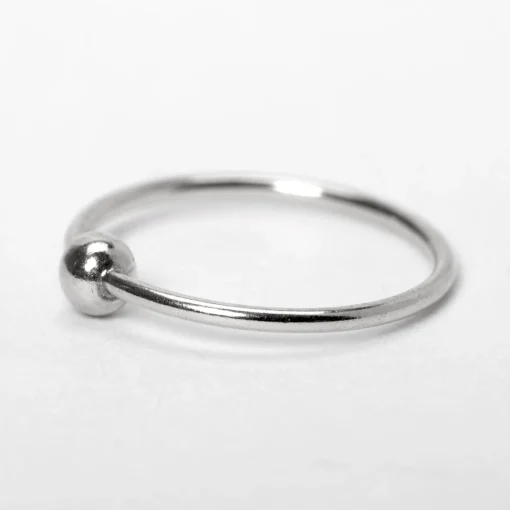 22G Sterling Silver Beaded Nose Ring