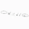 22G Sterling Silver Cross Embellished Nose Studs & Rings - 6 Pack