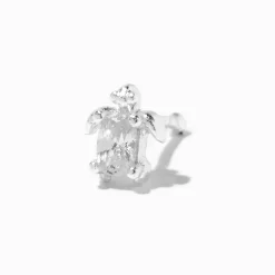 22G Sterling Silver Cubic Zirconia Sea Turtle Nose Stud