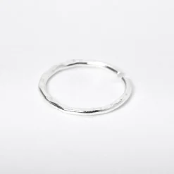 20G Sterling Silver Hammered Nose Ring