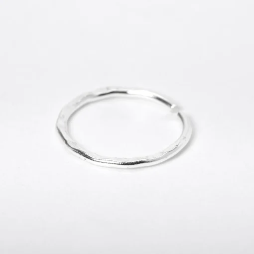 20G Sterling Silver Hammered Nose Ring