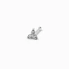 22G Sterling Silver Tri-Ball Crystal Nose Stud