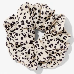 Giant Cream Animal Print Hair Scrunchie