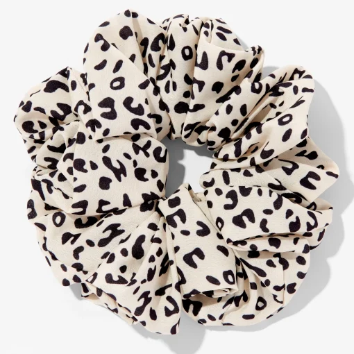 Giant Cream Animal Print Hair Scrunchie