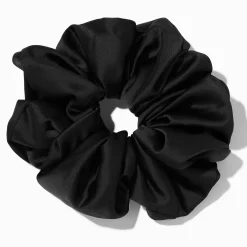 Giant Silky Black Hair Scrunchie