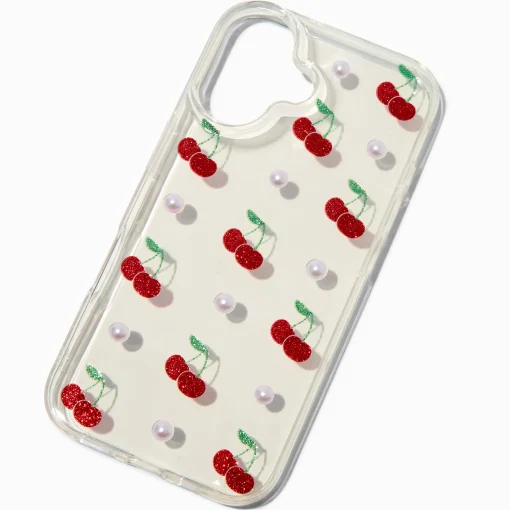Glitter Cherries & Pearls Phone Case - Fits iPhone® 16