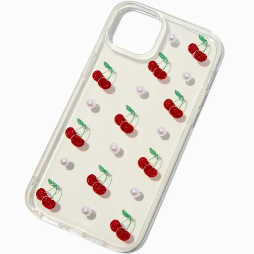 Glitter Cherries & Pearls Phone Case - Fits iPhone® 15 Plus