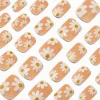 Glitter Daisy Short Square Vegan Faux Nail Set - 24 Pack