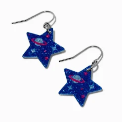 Glitter Galaxy Star Drop Earrings