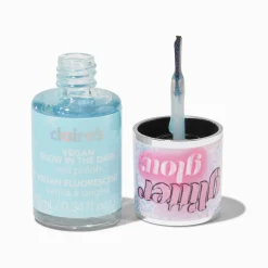 Glitter Glow Vegan Glow in The Dark Nail Polish - Blue
