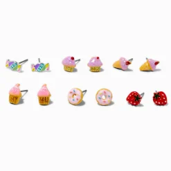 Glitter Sweets Stud Earrings - 6 Pack