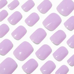 Glossy Light Purple Squoval Vegan Faux Nail Set - 24 Pack