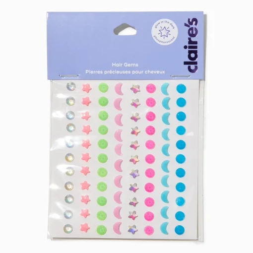 Glow in the Dark Hair Gems - 80 Pack